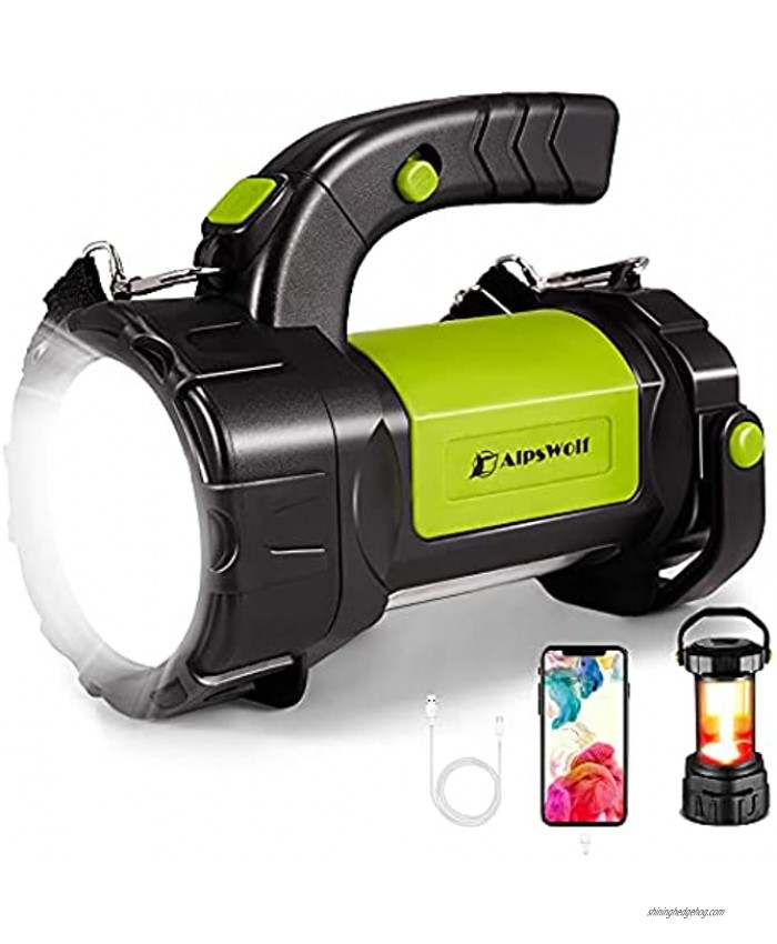 AlpsWolf LED Camping Lantern Rechargeable Lantern Flashlight with 800LM 3600 mAh Power Bank 7 Light Modes Camping Flashlight for Hiking Night Work and Emergency Shoulder Strap Included