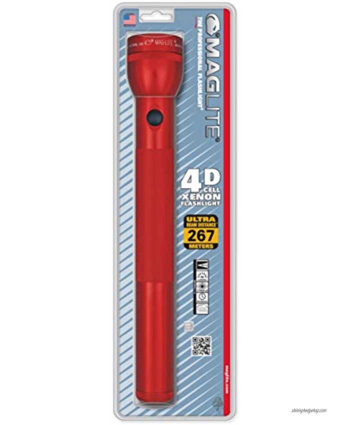 Maglite Heavy-Duty Incandescent 4-Cell D Flashlight Red