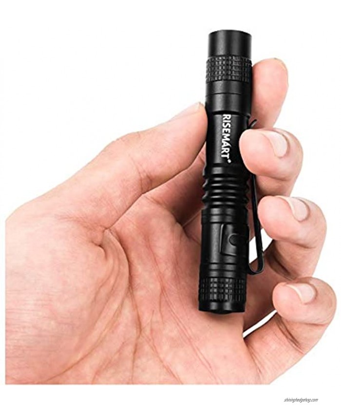 RISEMART Super Small Mini Flashlight AAA CREE XPE-R3 100 Lumens Ultra Bright LED Pen light Pocket Clip Tactical Torch Lamp3.5