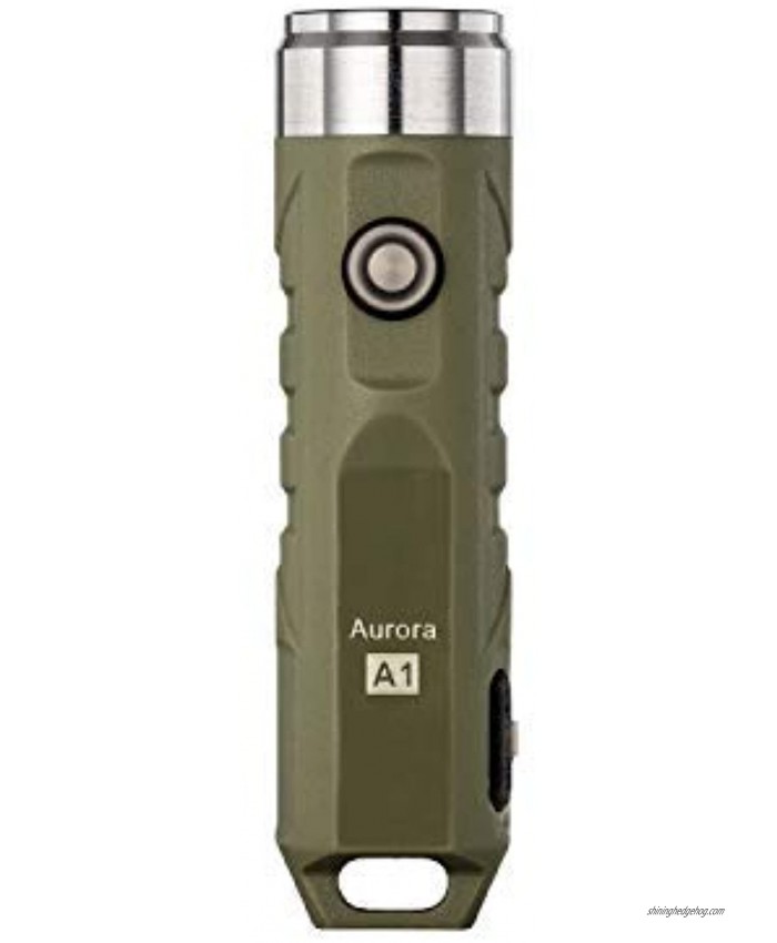 RovyVon Aurora A1x Keychain Flashlight 650 Lumens XP-G3 S5 LED Super Bright Outdoor EDC Mini Rechargeable LED Flashlight Everyday Carry Small TorchMilitary Green