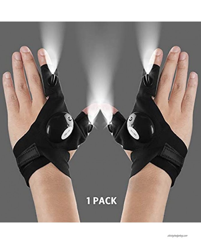Flashlight Gloves LED Flashlight Gloves Light Gloves Outdoor Fishing Gloves Perfect for Camping Night Running Fishing Cycling for Men and Woman 1 Pair