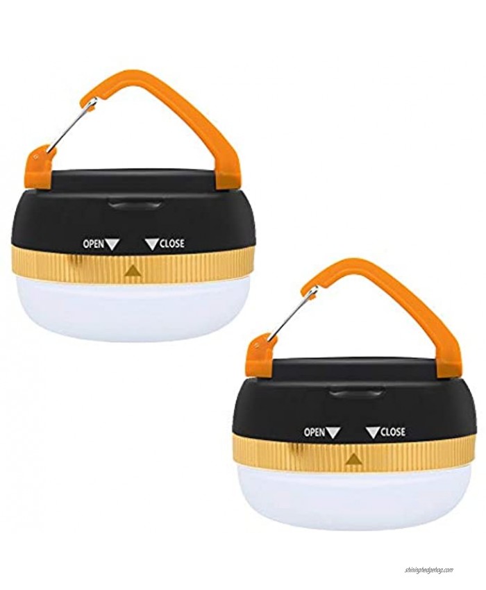2 Pack Portable LED Tactical Camping Lantern,Ultra Bright Outdoor Tent Lantern with Retractable Hook and 5 Modes,Water resistant,Best for Camping,Tent,Emergency