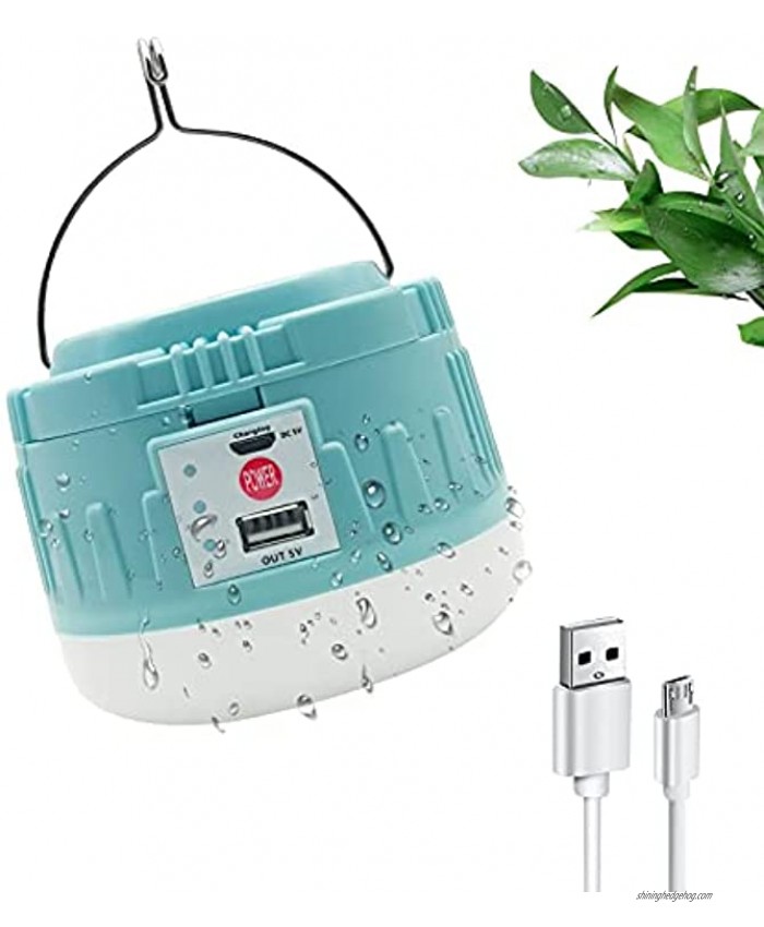 Laysinly LED Camping Lantern Rechargeable Solar Touch Switch 30W 2400 mAh USB Powered Phone Charging Power Bank Lighting Portable Night Light for Emergency,Hiking Camping Climbing Blue