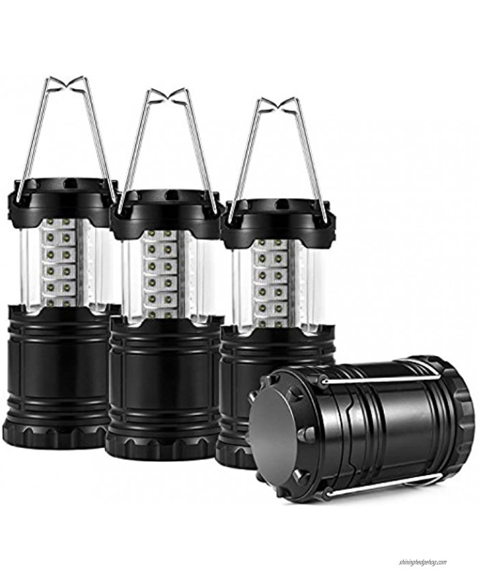 traderplus 4-Pack LED Camping Lantern Ultra Bright Portable Flashlights Camping Gear Accessories Equipment for Hiking Emergencies Hurricanes Outages Storms