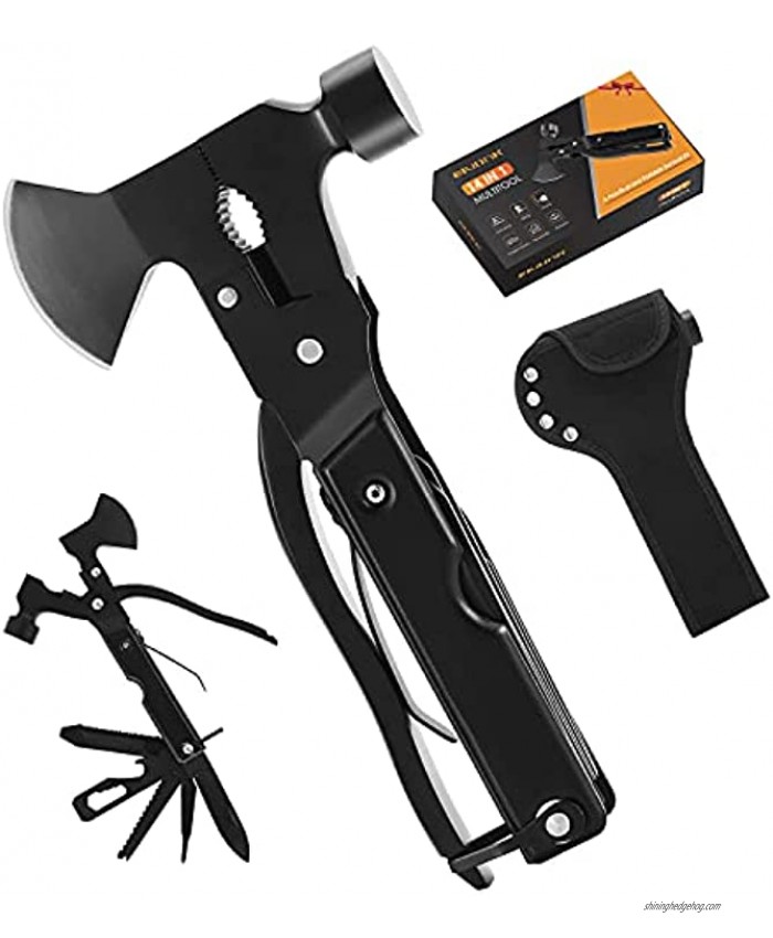 Camping Accessories Multitool Survival Gear 14 in 1 Hatchet with Knife Hammer Axe Saw Screwdrivers Pliers for Fishing Hunting Hiking Gifts for Men Husband Boyfriend Dad Birthday ChristmasBlack
