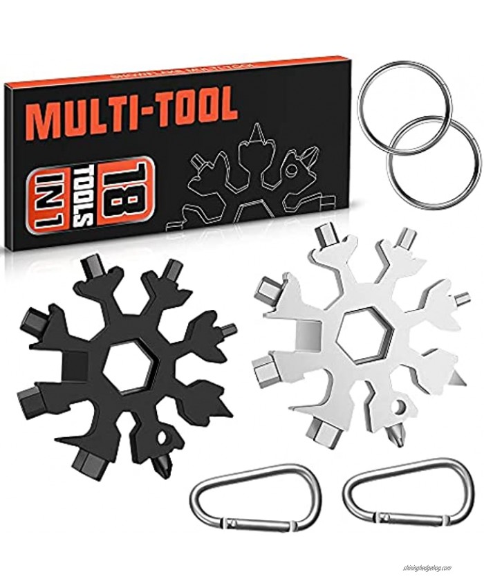 Christmas Xmas Day Dad Men Gifts Fathers Day Gifts 2 Pack Snowflake Multi Tools 18 in 1 Cool Gadgets from Daughter Son Wife Kids Birthday Gifts for Father Dad Brother Husband