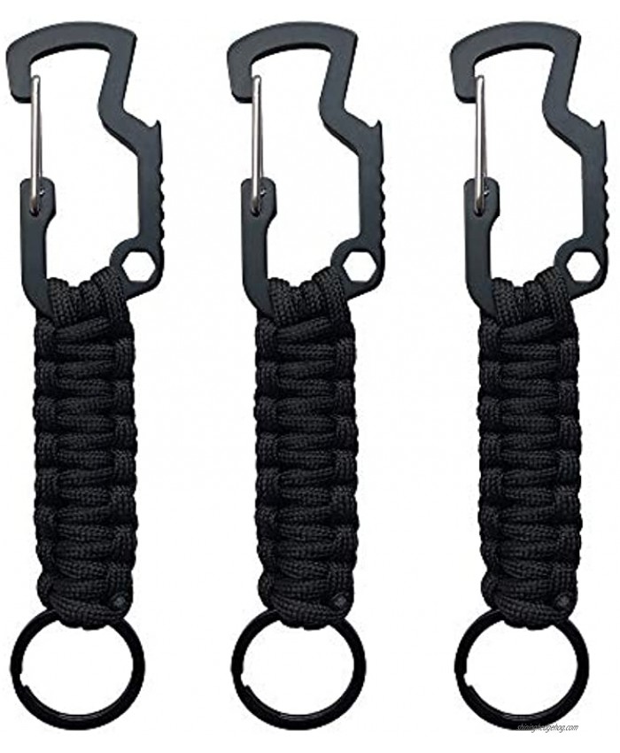 3PACK Survival Paracord Lanyard Keychain with Bottle Opener for Keys