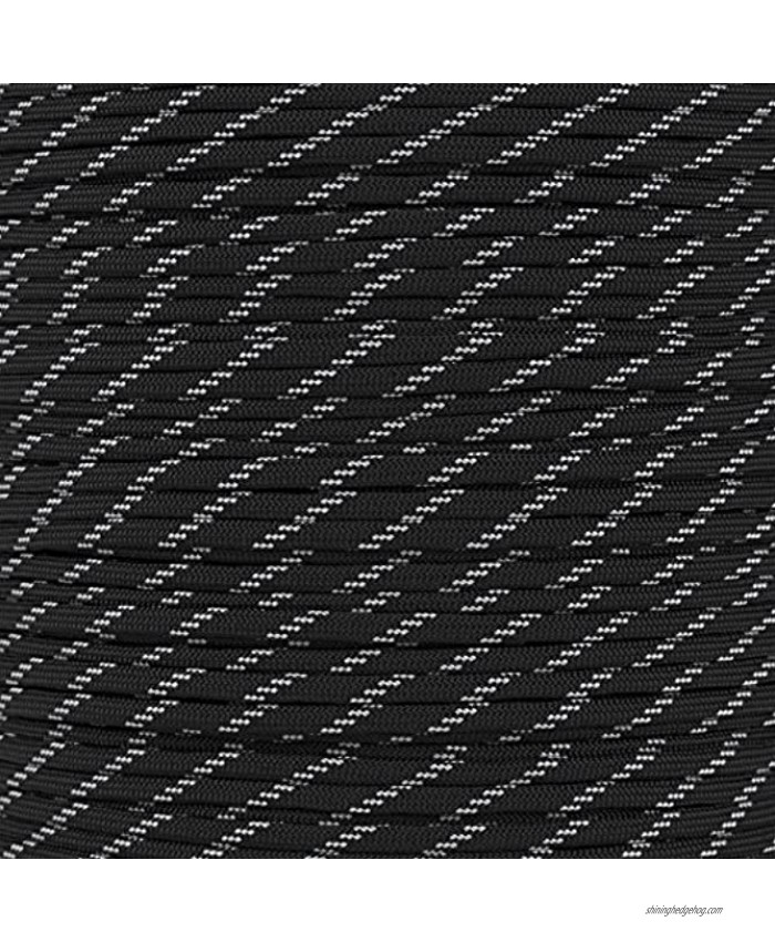 PARACORD PLANET Glow in The Dark Paracord Made of 100% Nylon with 7 Inner-Core Strands Available in 10 25 50 and 100 Foot Lengths That is Made in The USA Black Glow in The Dark 10 Feet