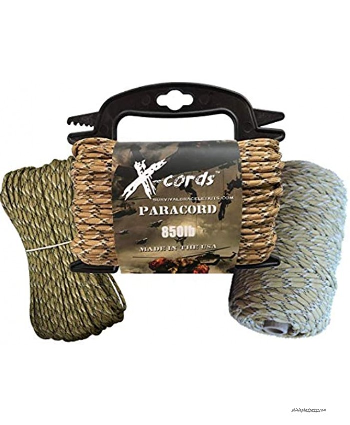 X-CORDS Paracord 850 Parachute Cord Made in The USA