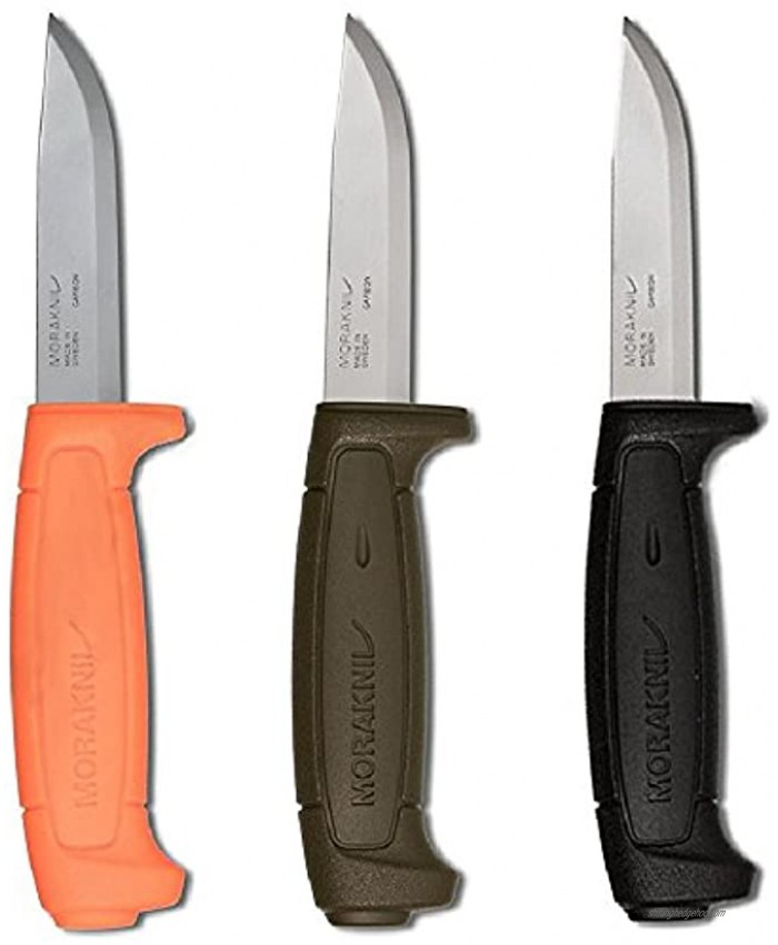 Morakniv Basic 511 Fixed Blade Knife w Molded Polymer Sheath Black Green & Orange Combo