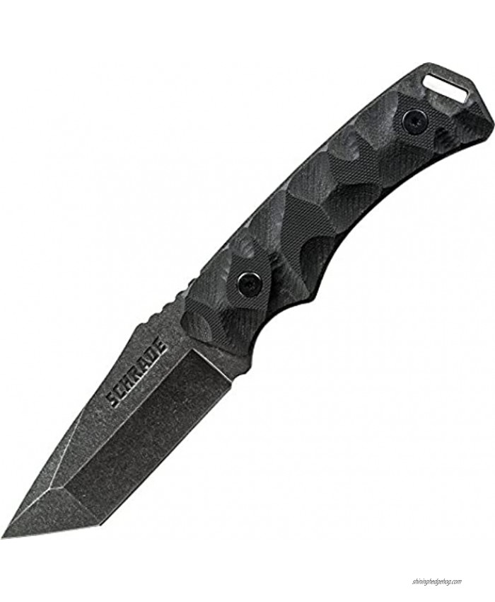 Schrade SCHF15 7.9in High Carbon S.S. Full Tang Fixed Blade Knife with 3.4in Drop Point Blade and G-10 Handle for Outdoor Survival Tactical and EDC