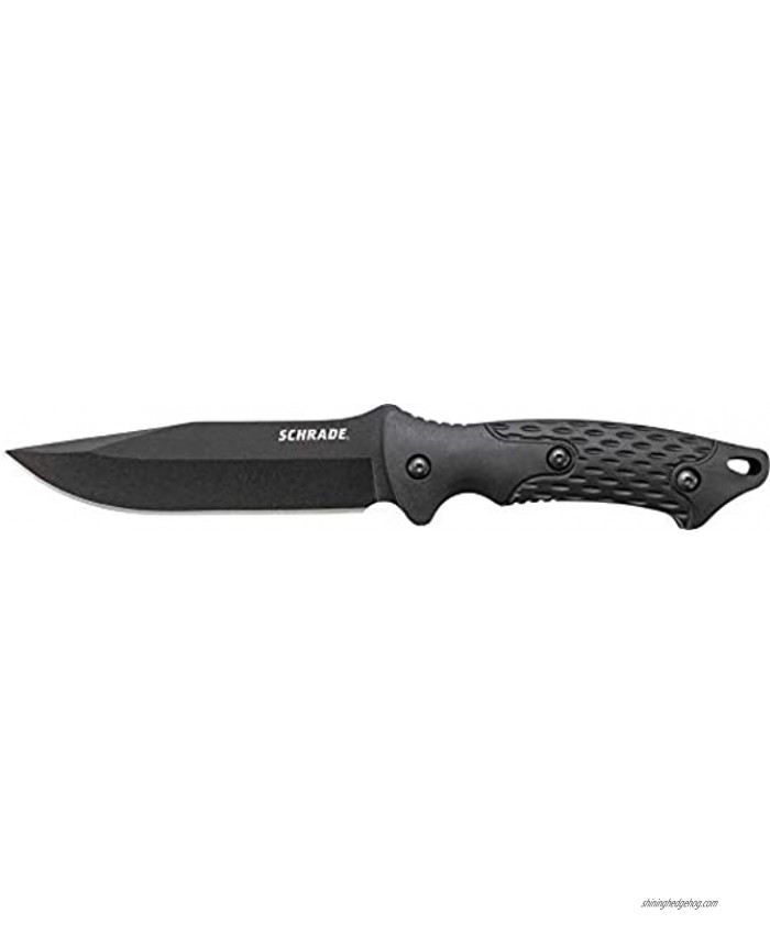 Schrade SCHF30 9.7in Stainless Steel Full Tang Fixed Blade Knife with 4.9in Clip Point Blade and TPE Handle for Outdoor Survival Camping and Bushcraft  Black