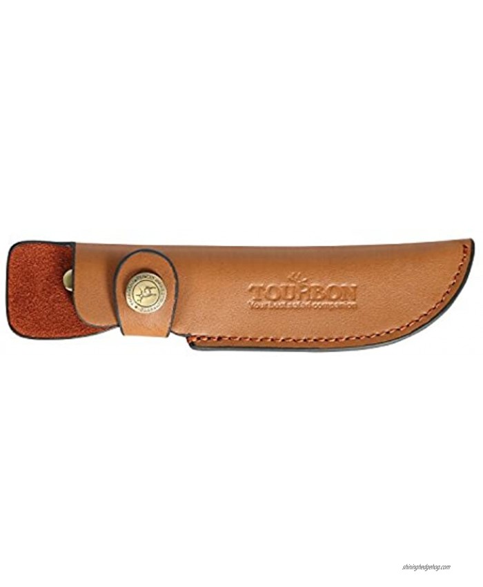TOURBON Brown Leather Fixed Blade Knife Sheath with Snap Closure