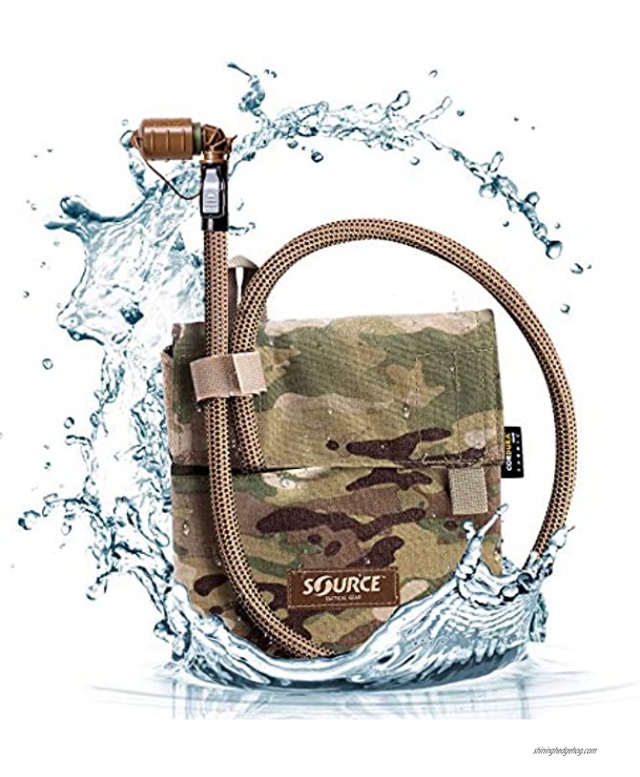 Source Hydration Pack 1 Liter Kangaroo with Molle Pouch Webbing for Easy Attachment to Tactical Vest or War Belt Closed Cell Insulation Keeps Water Cool Coyote