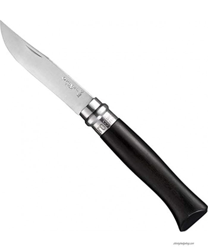 Opinel No. 8 Stainless Steel Folding Pocket Knife Ebony Handle