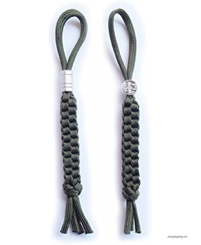 SICODA Army Green Paracord Braided Knife Lanyard or Replacement Line for Outdoor Survival Camping Emergency and Every Day Use.Pack 2 pcs