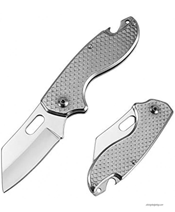 VICUNA Multi-Function Mini Folding Pocket Knife with Bottle Opener，Compact Everyday Carry Little Knife ，high Carbon Stainless Steel Small Knife