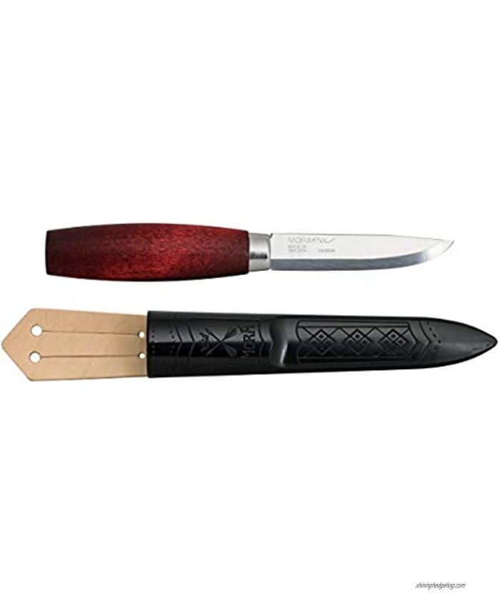 Morakniv Classic No. 1 0 Wood Handle Utility Knife with Carbon Steel Blade Red Birchwood 13603 One Size