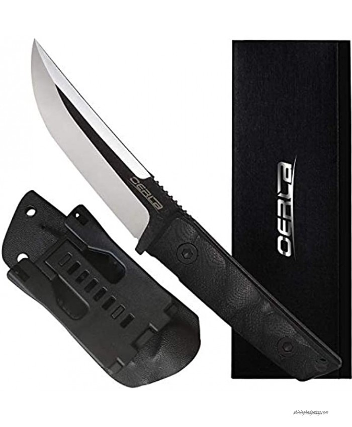 Oerla TAC WS-0018 Small Warrior Series Fixed Blade Knife 420HC Stainless Steel Field Knife Camping Knife with G10 Handle Waist Clip EDC Kydex Sheath