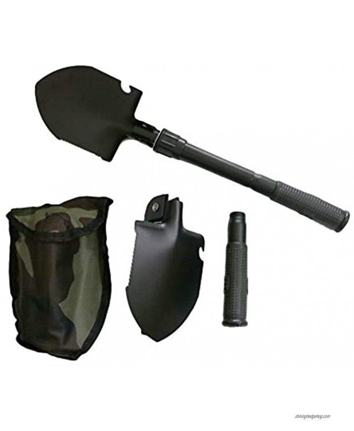 Gardening Folding Shovel Multifunction Camping Outdoor Survival Collapsible Spade Entrenching Tool Tactical Digging Multi-Tool for Hiking Fishing Car Emergency with Carrying Pouch