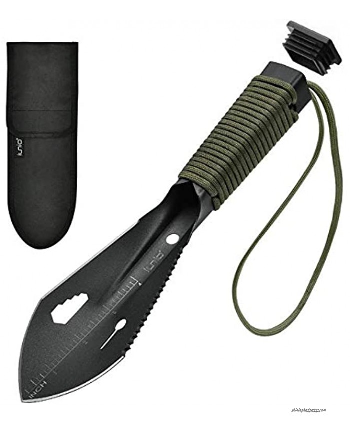 iunio Hiking Trowel Camping Backpacking Portable Shovel Multitool Ultralight Camp Tool with Carrying Pouch for Gardening Outdoor Survival