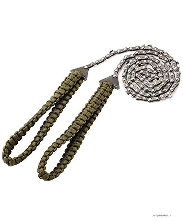 Pocket Chainsaw with Paracord Handle 24inch-11teeth 36inch-16teeth Emergency Outdoor Survival Gear Folding Chain Hand Saw Fast Wood & Tree Cutting Best for Camping Backpacking Hiking Hunting