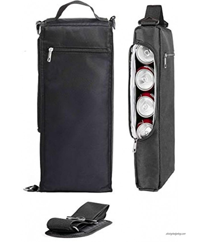 Golf Cooler Bag-Soft Insulated Cooler Bag Holds 6 Cans of Beer Soda or 2 Bottles of Wine Black