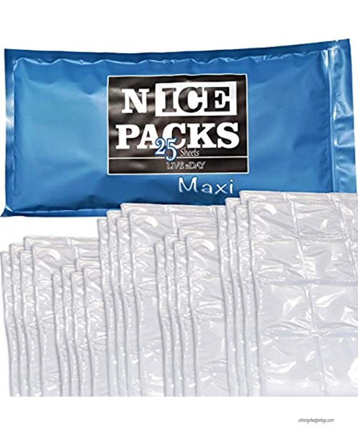 LIVE 2DAY Dry Ice for Coolers – Lunch Box Ice Packs – Nice Packs Dry Ice for Shipping Frozen Food – 300 Ice Packs for Kids Lunch Bags 25 Large Sheets Reusable – Long Lasting Most Economic