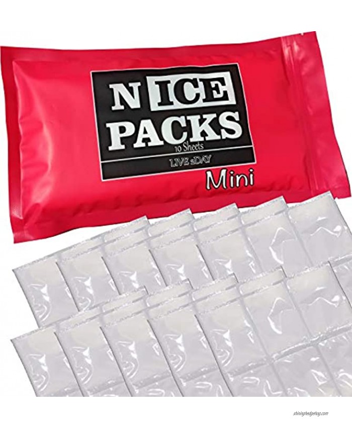 LIVE 2DAY Nice Packs Dry Ice for Coolers – Lunch Box Ice Packs – Dry Ice for Shipping Frozen Food – 60 Ice Packs for Kids Lunch Bags – Reusable Ice Packs – 10 Sheets – Long Lasting Flexible