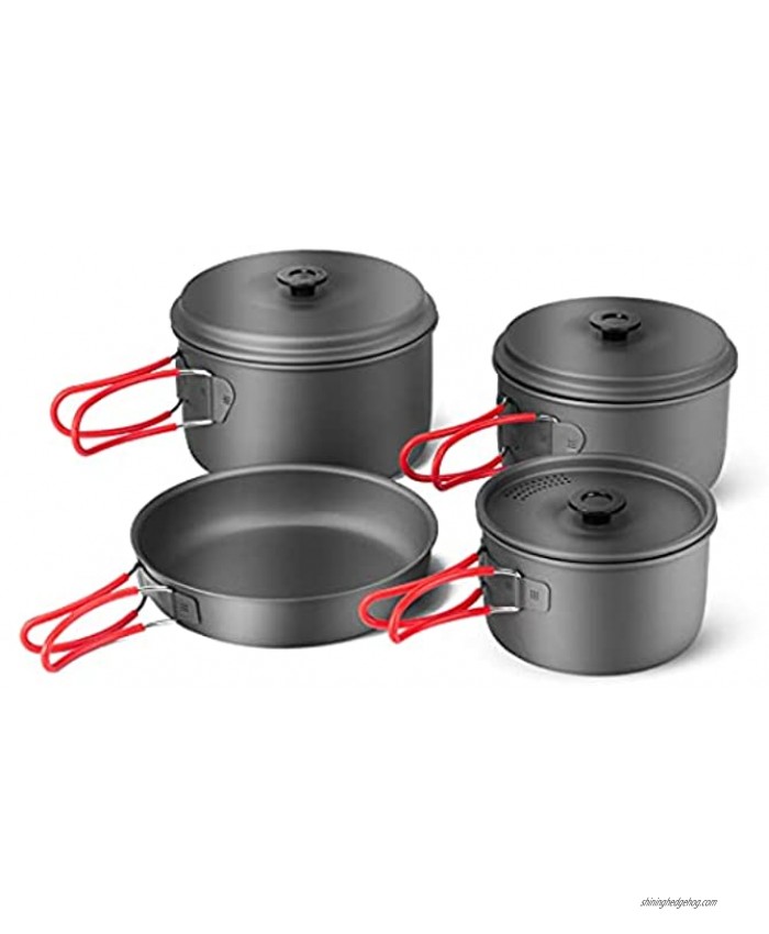 Alocs Camping Cookware Pots and Pans Set Backpacking Mess kit for Hiking Picnic Outdoor Lightweight