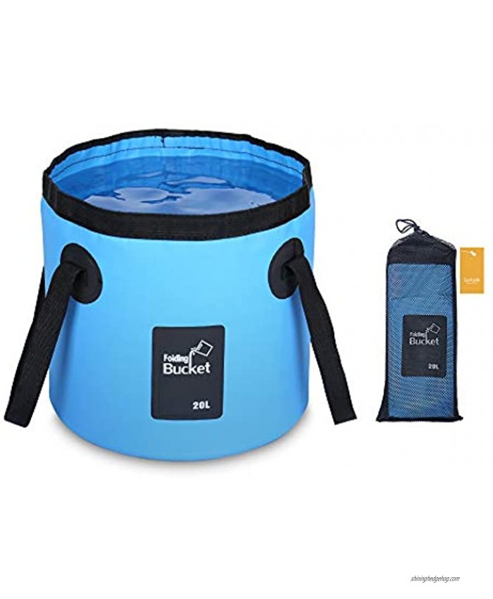 Luxtude Collapsible Bucket with Handle 5 Gallon Bucket20L Portable Camping Bucket Ultra Lightweight Outdoor Basin Fishing Bucket Folding Bucket for Fishing Camping Hiking Car Washing and More