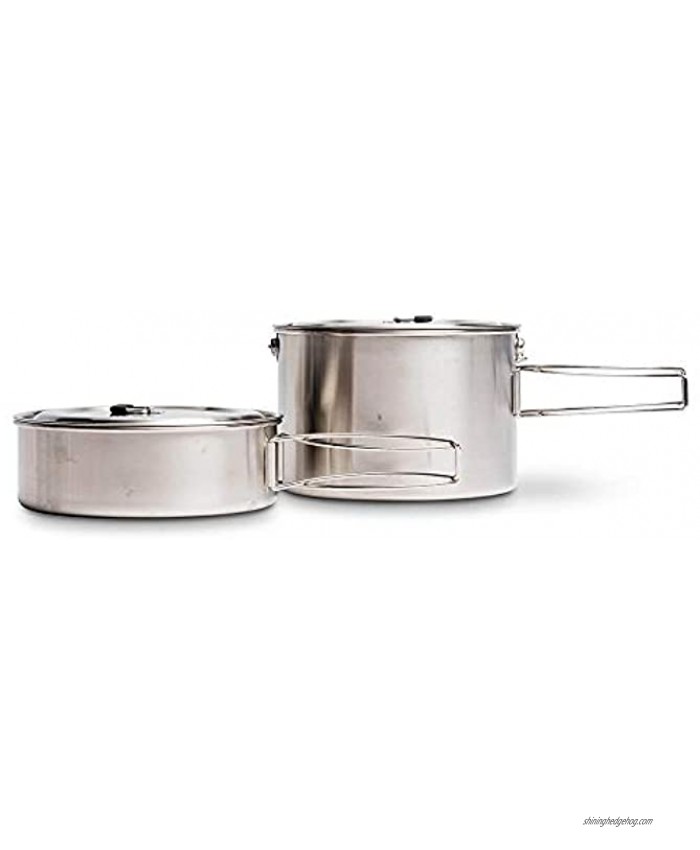 Solo Stove 2 Pot Set: Stainless Steel Companion Pot Set Campfire. Great for Backpacking Camping Survival