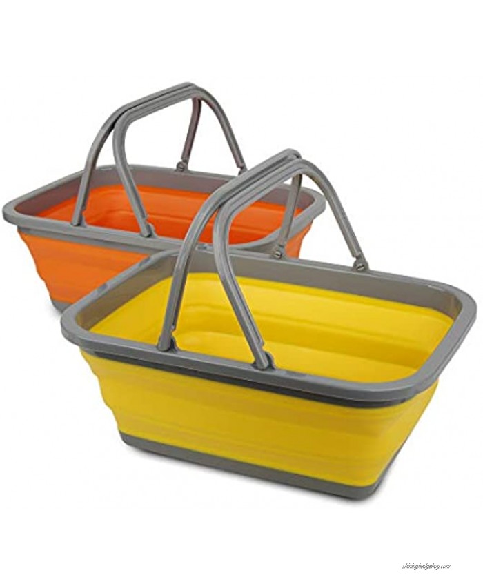 Tiawudi 2 Pack Collapsible Sink with 2.25 Gal 8.5L Each Wash Basin for Washing Dishes Camping Hiking and Home