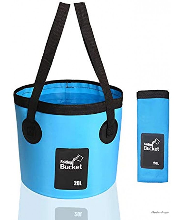 YLXT Collapsible Bucket with Handle 5 Gallon Multifunctional Foldable Water Container for Camping Hiking Traveling Fishing Washing