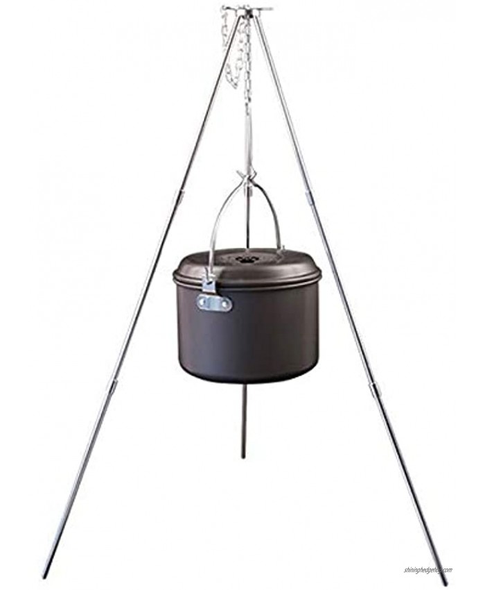 ZEERKEER Campfire Tripod Camping Tripod for Cooking Lightweight Aluminum Outdoor Cooking Tripod with Adjustable Hang Chain and Storage Bag for Picnic