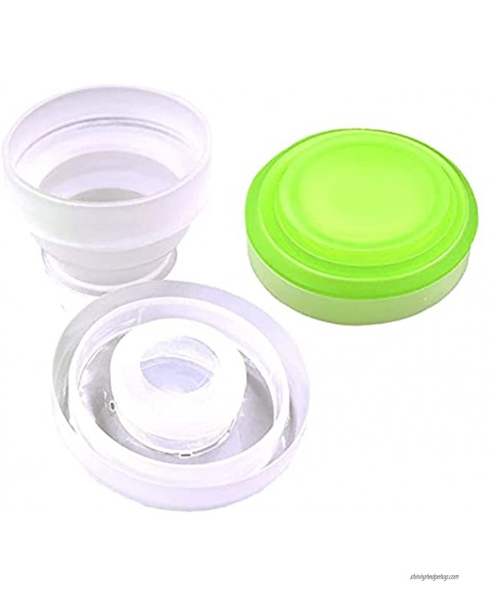 2 PCS Collapsible Cup for Camping Portable Silicone Travel Coffee Tea Water Mugs with Lids Reusable Folding Backpacking Cup Set Expandable Foldable Camp Bowls for Outdoor Drinking