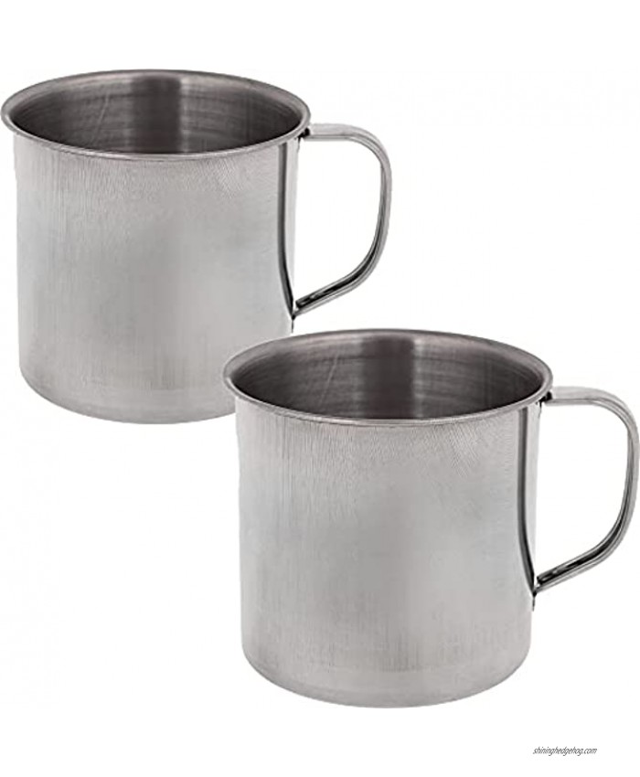 Metal Mugs Pack of 2 Stainless Lightweight Mug Stainless Steel Camping Mug Drinking Mug for Camp 7.43 fl oz