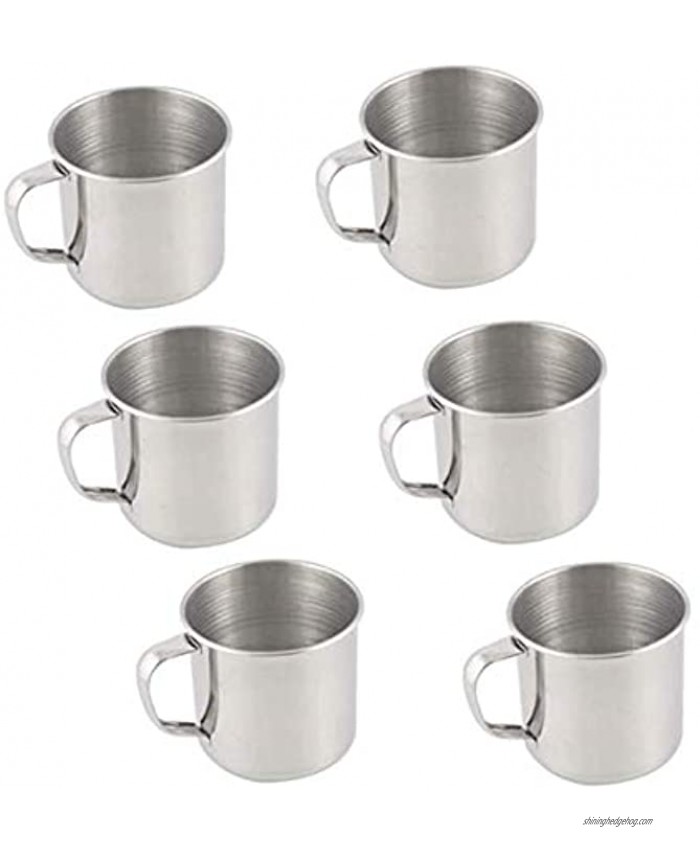 Pack of 6 Stainless Steel Camping Coffee Mug Drinking Soup Cup 12-OZ