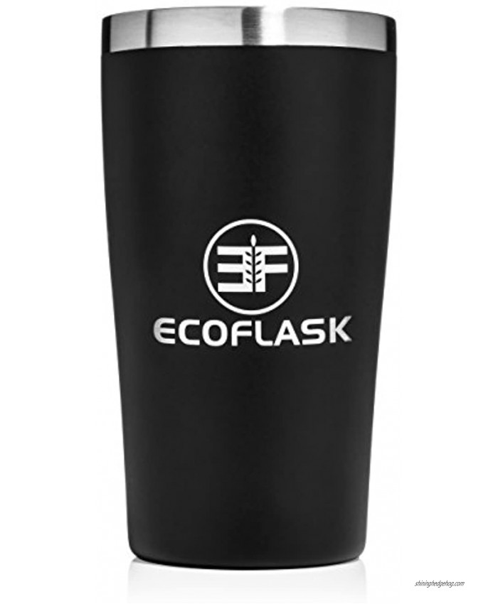 True Pint Insulated Cup by EcoFlask Perfect Pint 16 oz Stainless Steel Cup Keeps Beer or Drinks Remarkably Cold or Hot Insulation Cup Great as Insulated Tumbler Beer Glass Vacuum Cup or Pint Cup