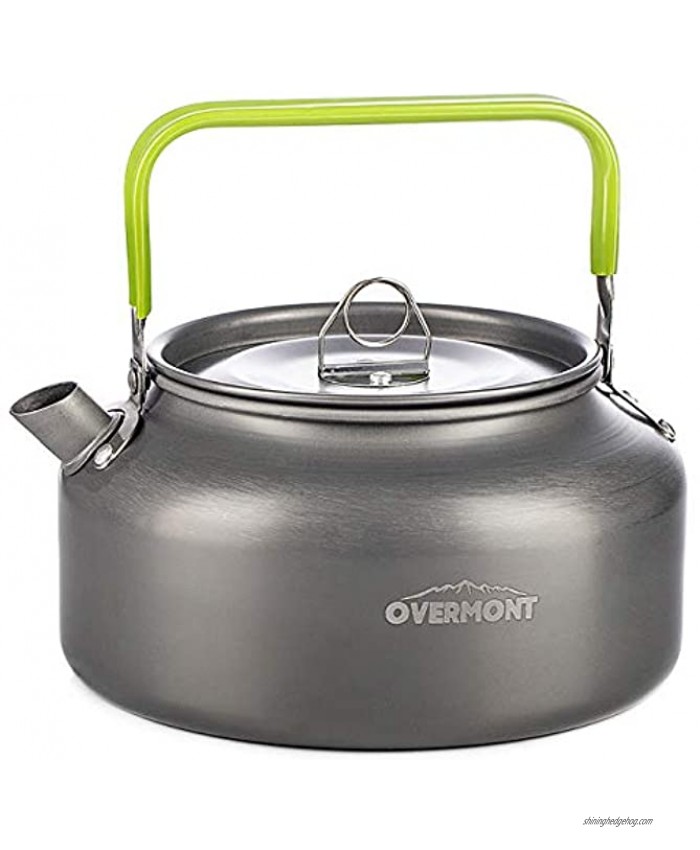 Overmont Camping Kettle Camp Tea Coffee Pot Aluminum 27 42 FL OZ Outdoor Hiking Gear Portable Teapot Lightweight with Silicon Handle