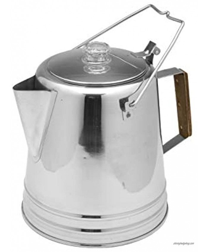 Texsport Stainless Steel Coffee Pot Percolator for Outdoor Camping  Silver 28 Cup