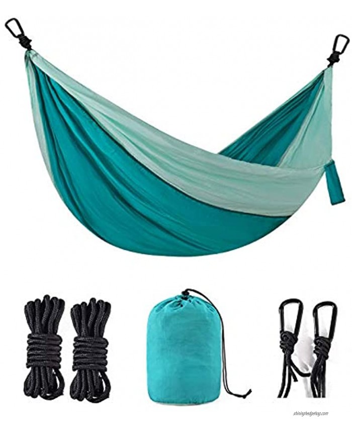 BEMAIN Camping Hammock Outdoor Lightweight Double & Single Portable Nylon Parachute Hammocks for Hiking Travel Beach Yard Gear Includes Straps and Steel Carabiner