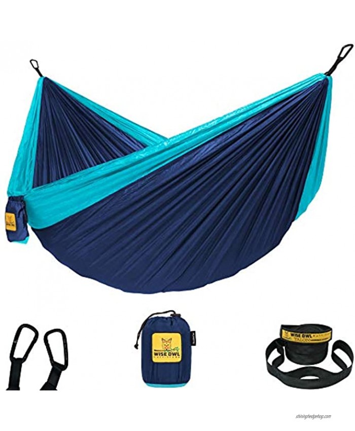 Wise Owl Outfitters Camping Hammocks Portable Hammock Camping Gear Single or Double Hammock for Outdoor Indoor w  Tree Straps Backpacking and Travel