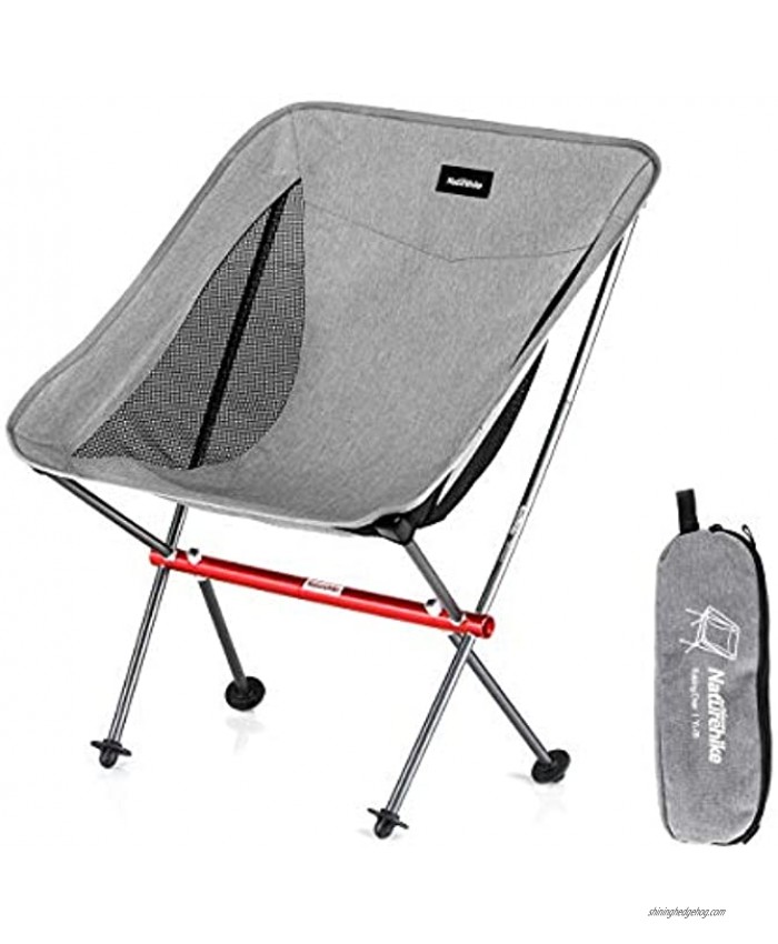 Naturehike Ultralight Folding Camping Chair Backpacking Portable Hiking Chair Heavy Duty 300 lbs Capacity Compact for Outdoor Camp Fishing Beach Hiking Hunting Travel Carry Bag Included