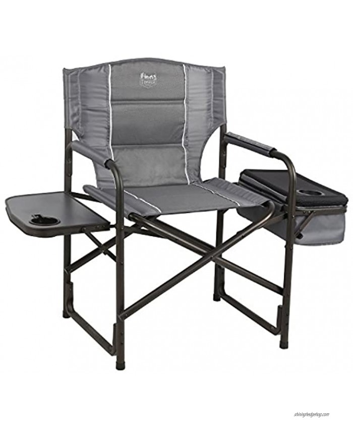 Timber Ridge Laurel Outdoor Folding Director's Cooler Bag & Side Table Grey Camp Chair
