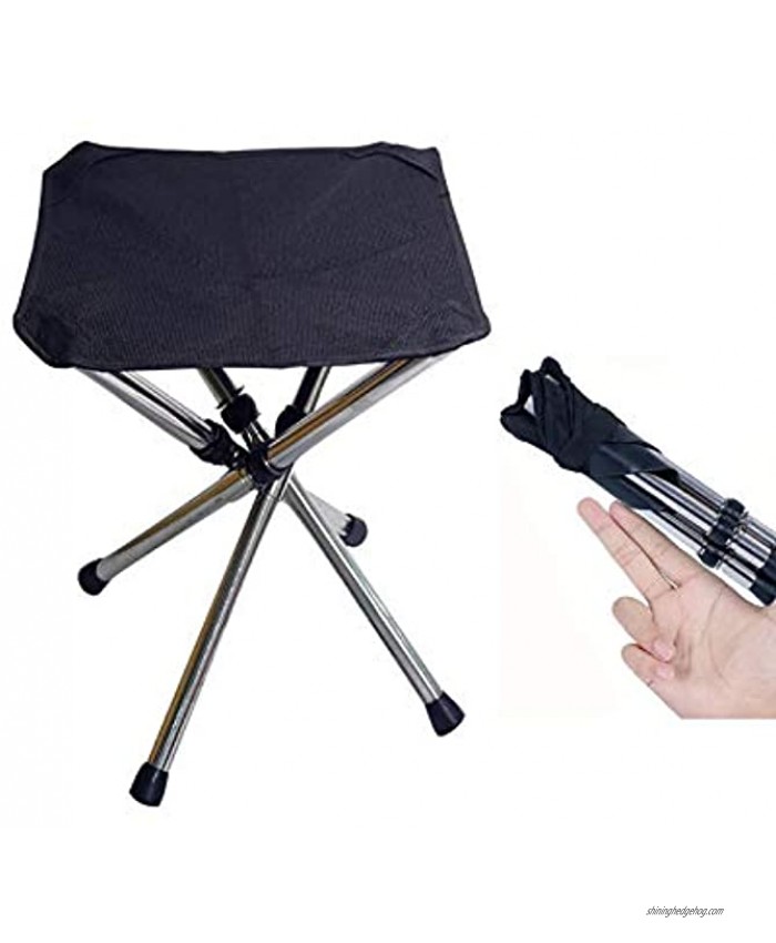 Camping Stool Portable Lightweight Foldable Compact Camping Foot Stool Small Folding Camping Chair Stainless Steel Retractable Outdoor Camp Stools for Travel Hiking BBQ Fishing Garden Beach…