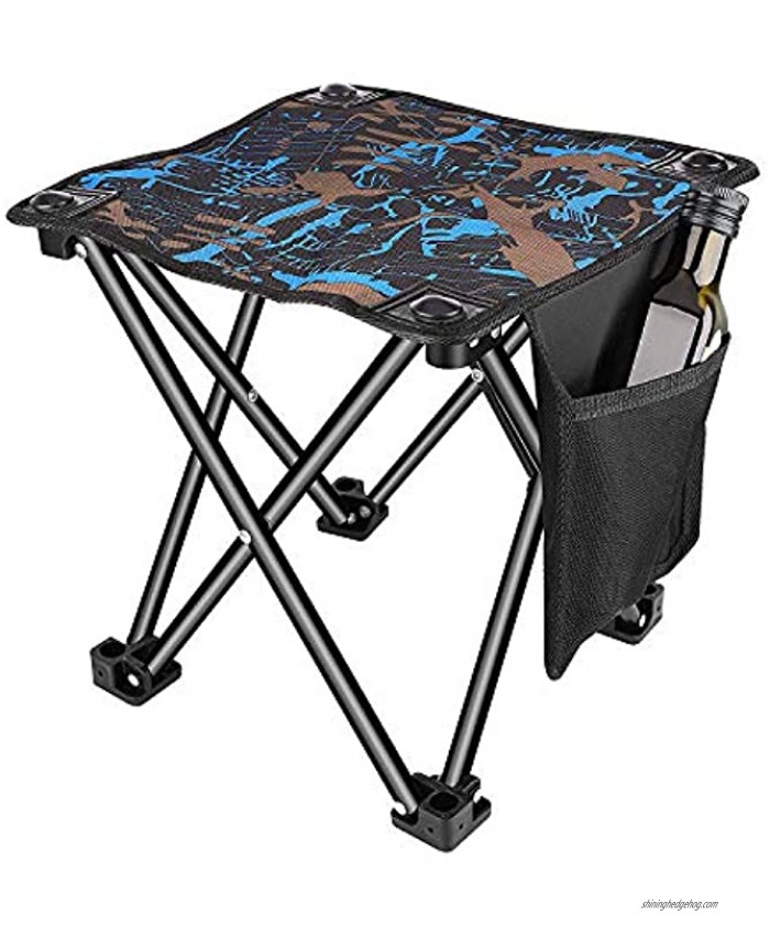 Unihoh Small Folding Camping Stool Portable Stool for Outdoor Camping Walking Hunting Hiking Fishing Travel,600D Oxford Cloth Slacker Stool with Carry Bag