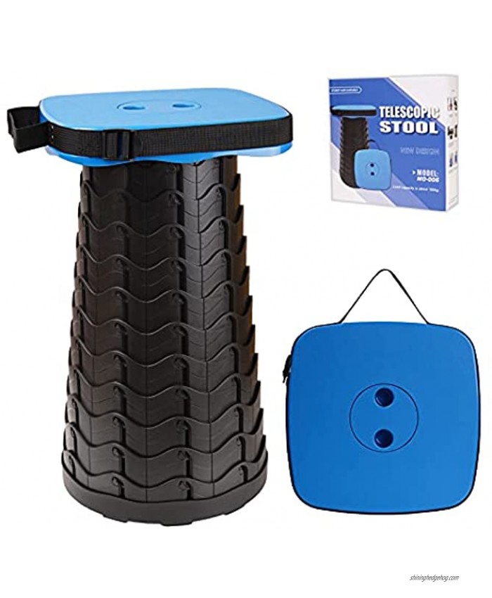 Upgraded Retractable Folding Stool Portable Telescopic Collapsible Stool Comfortable Yet More Sturdy Lightweight Foldable Stool for Adults Indoor Outdoor Activity Load Capacity 500lbs