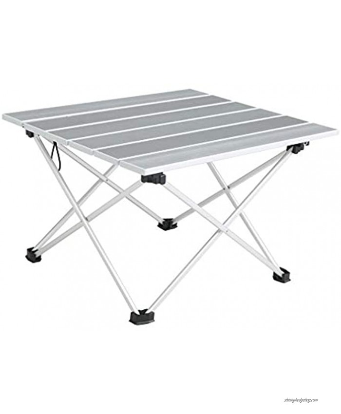 Aluminum Folding Camping Table Portable Compact Roll Up Camp Table 3 Size Lightweight Picnic Table with Carry Bag for Hiking BBQ Fishing and Travel