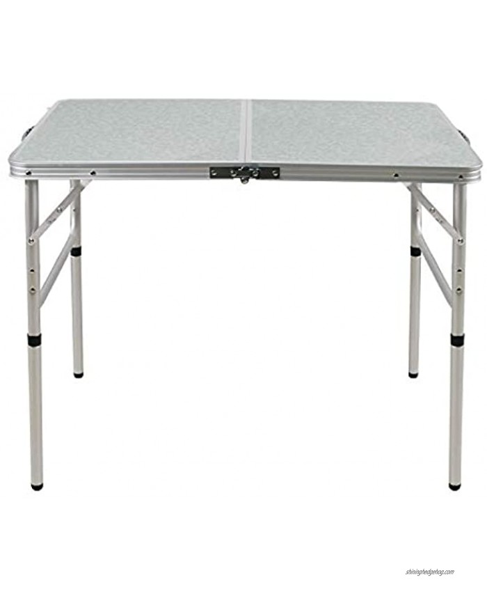 CAMPMOON Folding Camping Table 3 Foot Lightweight Portable Aluminum Folding Table with Adjustable Legs Great for Outdoor Cooking Picnic White